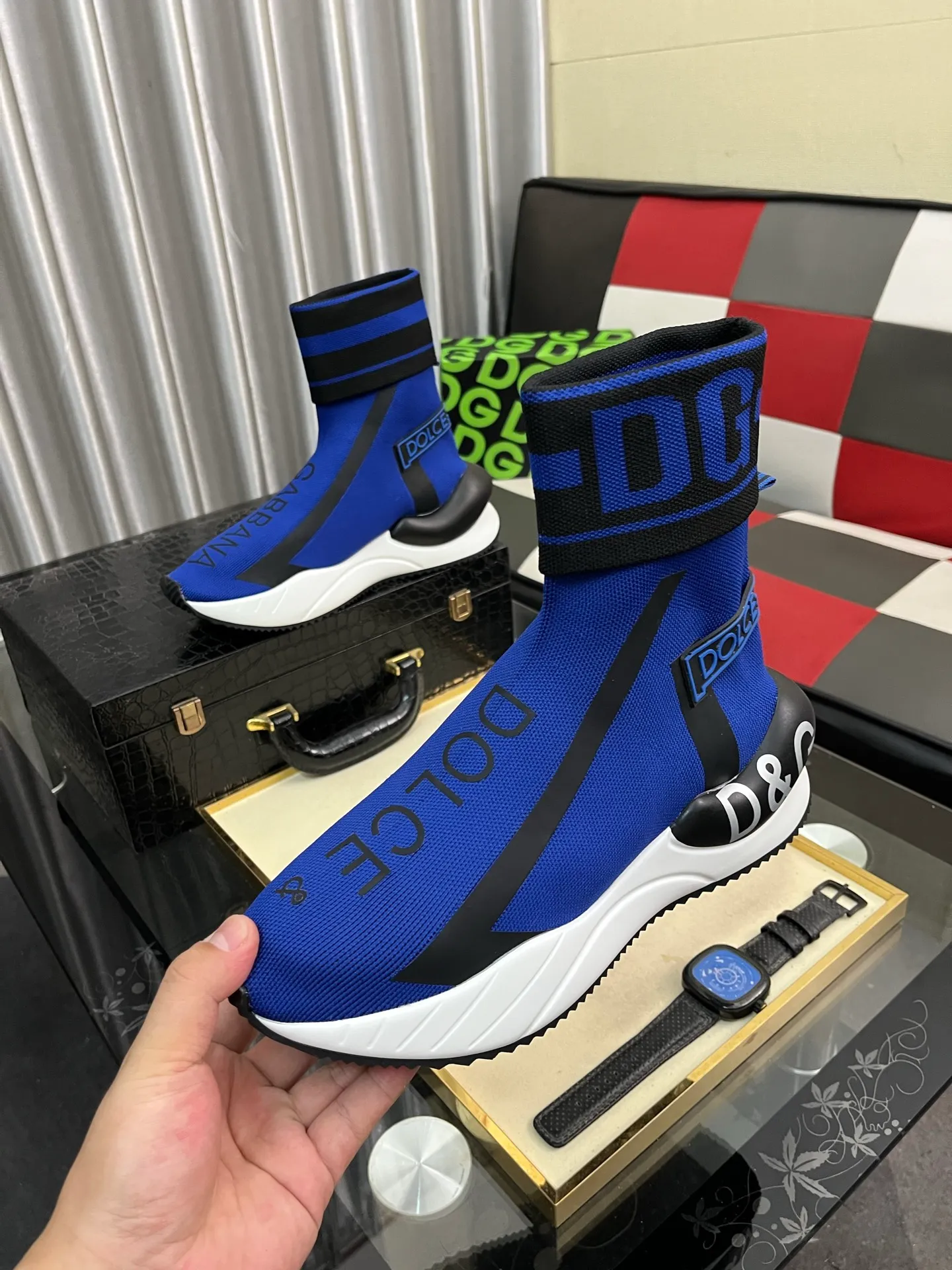 Men's men's shoes💰440⌚️⌚️【DG～】men's casual shoes 2022z cabinet simultaneous sale 🔶🔷🔜The upper is made of cowhide spliced fabric ➕Mesh lining, which is comfortable and breathable. The sole is: the original comfortable and wear-resistant outsole, ⚠️The real thing📱Photographed🎬The real thing is better📢📢📢Size: 35-46